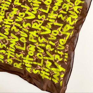 Louis Vuitton X Stephen Sprouse Neon Green Graffiti Monogram Scarf